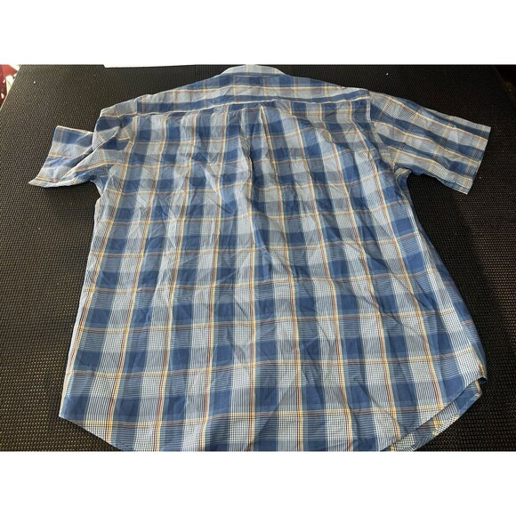 Peter Millar Shirt Mens XL Button Front Down Short Sleeve Blue Plaid - Picture 5 of 5